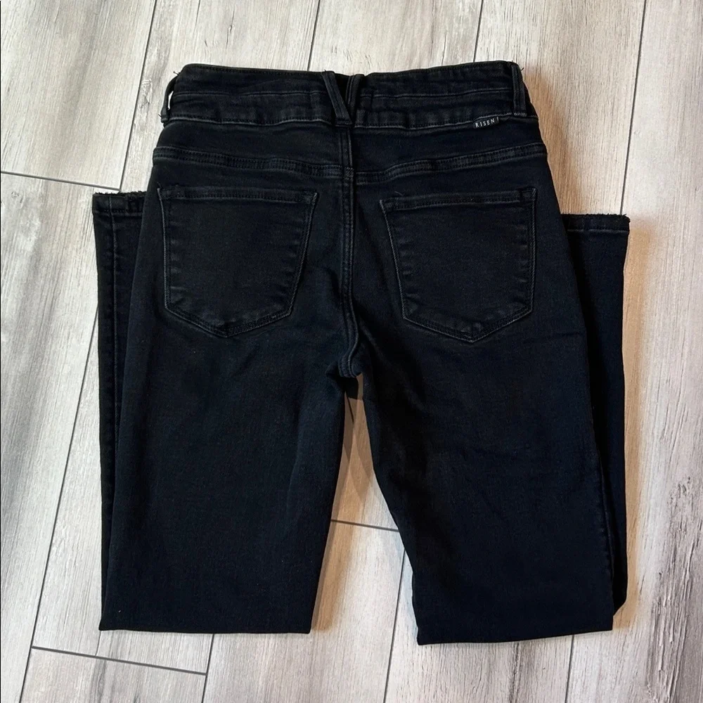 Risen Kira High-Rise Slim Straight Jeans in black size 27